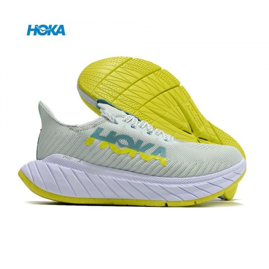 Hoka One One Carbon X3 Ltgreen Yellow White Women Men Running Shoes