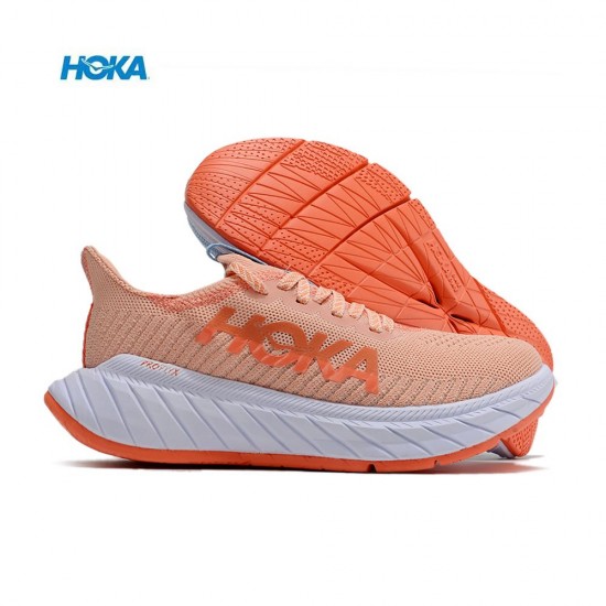 Hoka One One Carbon X3 Pink Ltblue White Women Men Running Shoes
