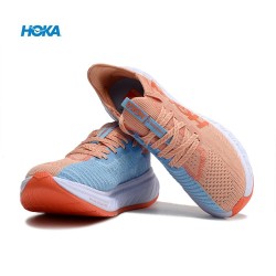 Hoka One One Carbon X3 Pink Ltblue White Women Men Running Shoes