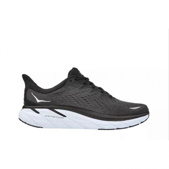 Hoka One One Clifton 8 Black White Women Men Running Shoes