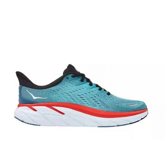 Hoka One One Clifton 8 Blue Black Orange White Women Men Running Shoes