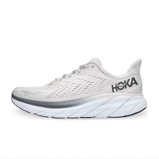 Hoka One One Clifton 8 Grey Black Women Men Running Shoes