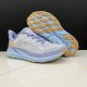 Hoka One One Clifton 8 Grey Purple Ltblue Women Men Running Shoes