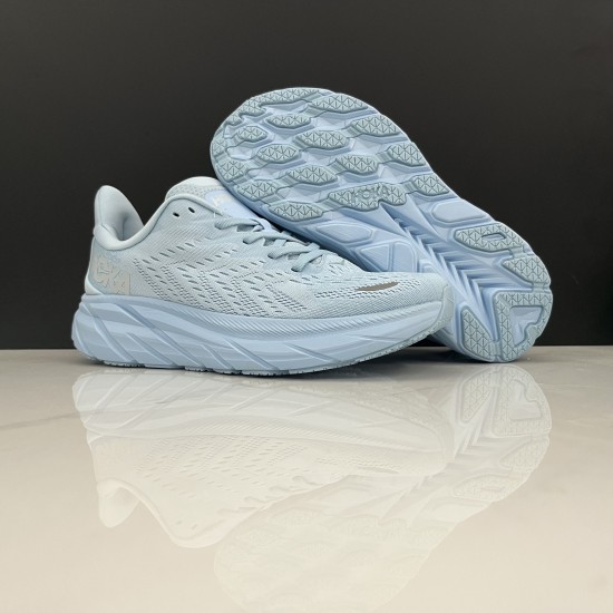 Hoka One One Clifton 8 Ltblue Women Men Running Shoes