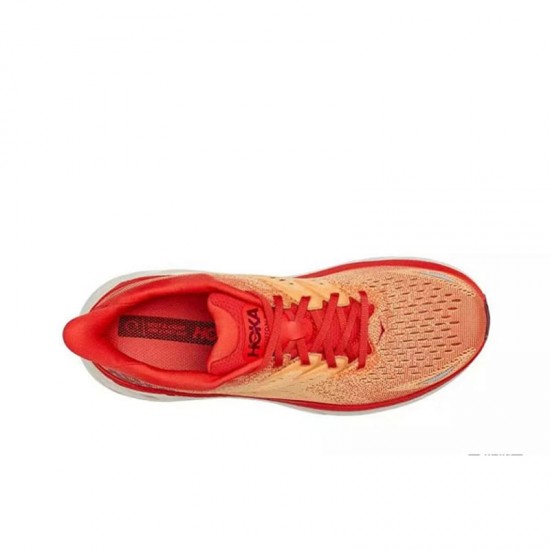 Hoka One One Clifton 8 Orange Red White Women Men Running Shoes