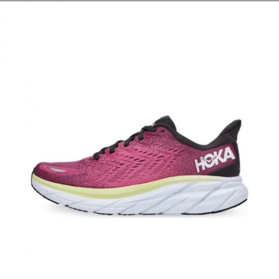 Hoka One One Clifton 8 Win-Red Black White Women Men Running Shoes