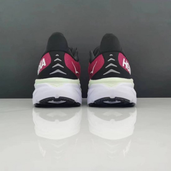 Hoka One One Clifton 8 Win-Red Black White Women Men Running Shoes