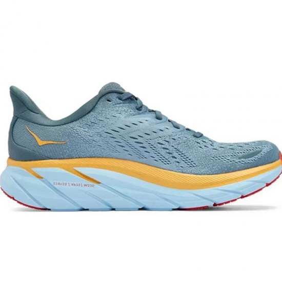 Hoka One One Clifton 8 Yellow Grey White Women Men Running Shoes