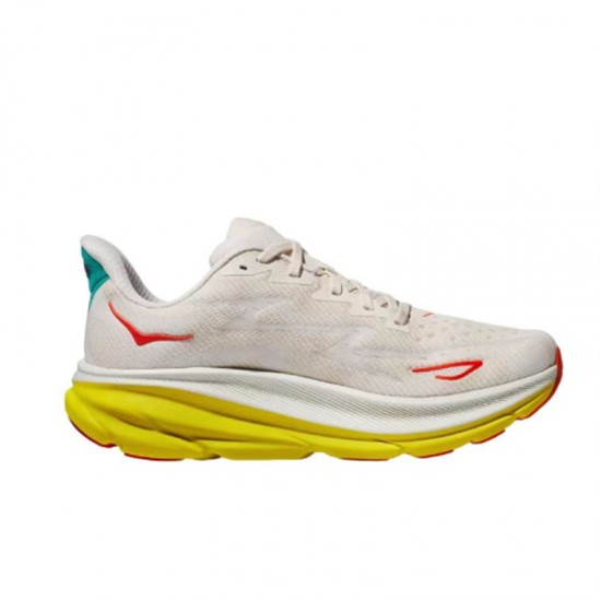 Hoka One One Clifton 9 Beige Yellow Orange Women Men Running Shoes