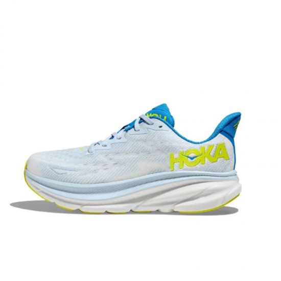 Hoka One One Clifton 9 Blue Yellow Women Men Running Shoes