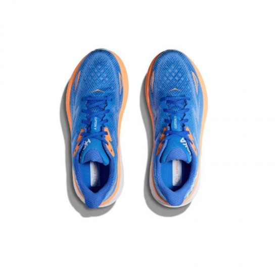 Hoka One One Clifton 9 Deep Blue Orange Women Men Running Shoes