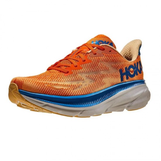 Hoka One One Clifton 9 Orange Blue Women Men Running Shoes