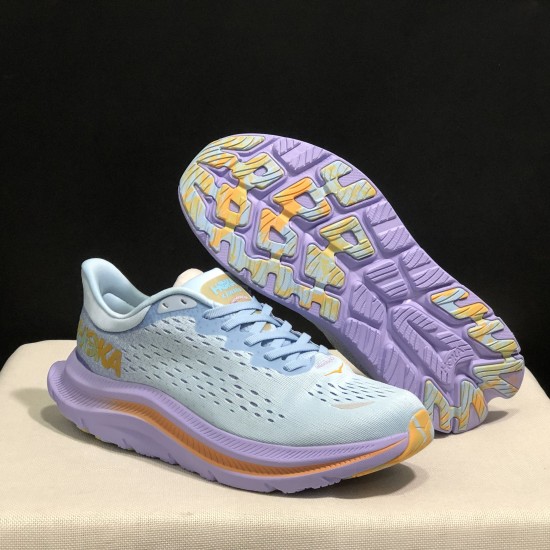 Hoka One One Kawana Beige Purple Ltblue Women And Men Running Shoes