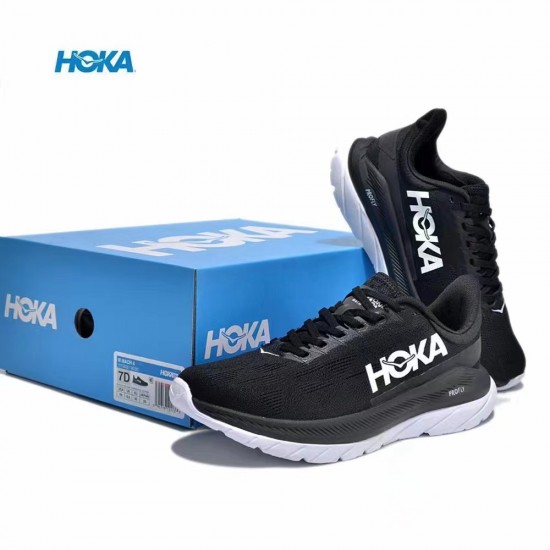 Hoka One One Mach 4 Black White Women Men Running Shoes