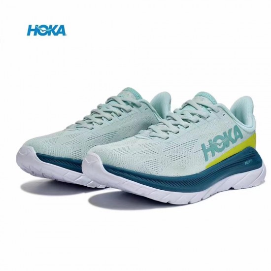 Hoka One One Mach 4 Green Yellow White Women Men Running Shoes