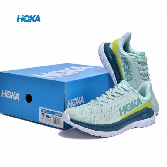 Hoka One One Mach 4 Green Yellow White Women Men Running Shoes