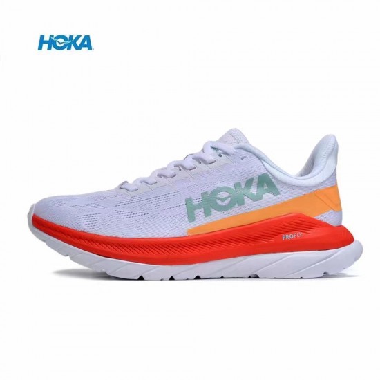 Hoka One One Mach 4 White Red Grey Women Men Running Shoes