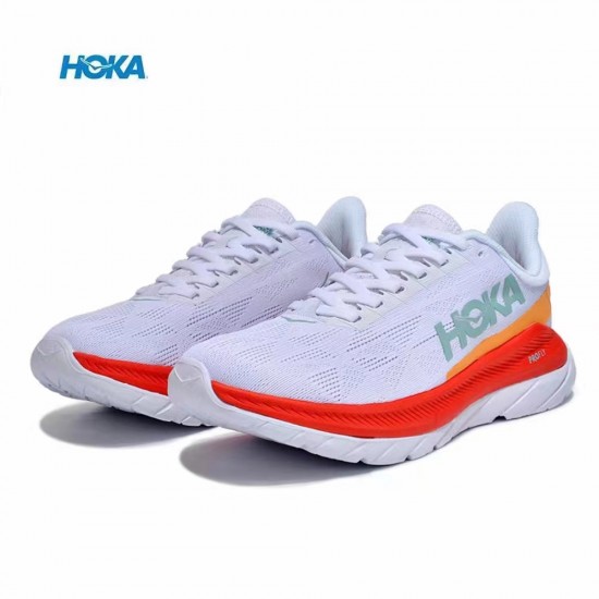 Hoka One One Mach 4 White Red Grey Women Men Running Shoes