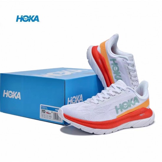 Hoka One One Mach 4 White Red Grey Women Men Running Shoes