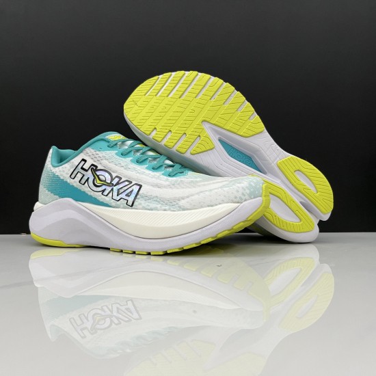 Hoka One One Mach X White Blue Yellow Women Men Running Shoes