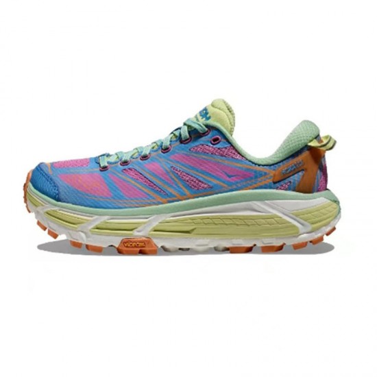 Hoka One One Mafate Speed Blue Pink Yellow Women Men Running Shoes