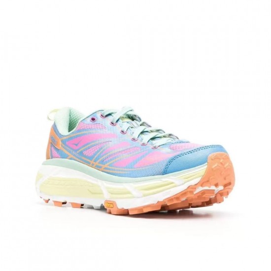 Hoka One One Mafate Speed Blue Pink Yellow Women Men Running Shoes