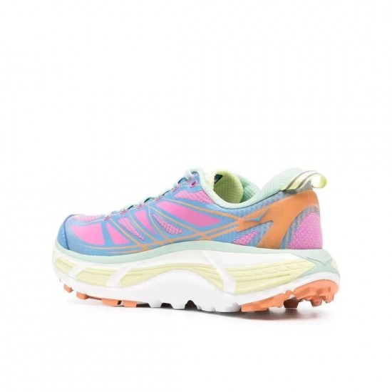 Hoka One One Mafate Speed Blue Pink Yellow Women Men Running Shoes