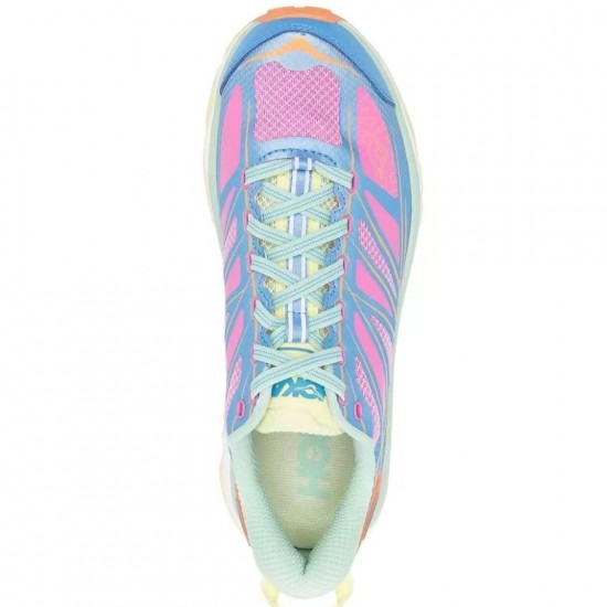 Hoka One One Mafate Speed Blue Pink Yellow Women Men Running Shoes