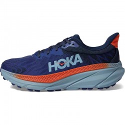 Hoka One One Mafate Speed Challenger 7 Deep Blue Orange Women Men Running Shoes