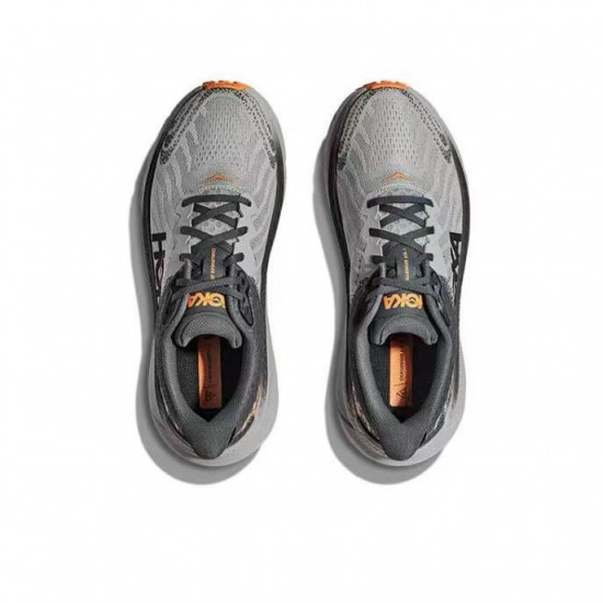 Hoka One One Mafate Speed Challenger 7 Grey Black Orange Women Men Running Shoes