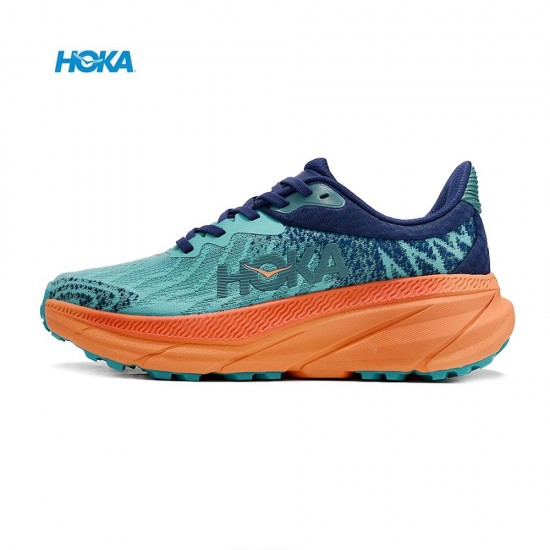 Hoka One One Mafate Speed Challenger 7 Orange Blue Women Men Running Shoes