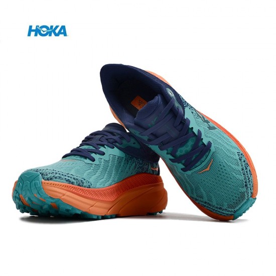 Hoka One One Mafate Speed Challenger 7 Orange Blue Women Men Running Shoes