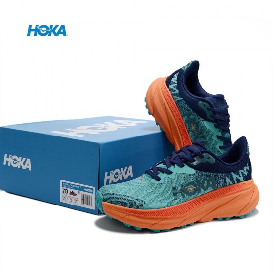 Hoka One One Mafate Speed Challenger 7 Orange Blue Women Men Running Shoes