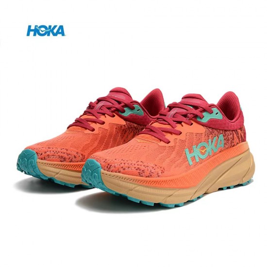 Hoka One One Mafate Speed Challenger 7 Orange Brown Women Men Running Shoes