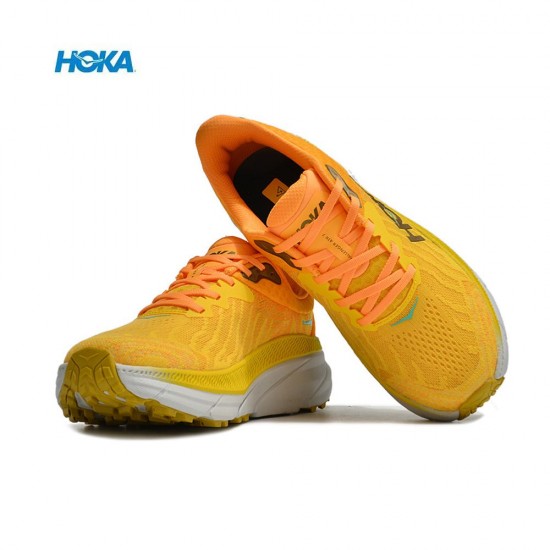 Hoka One One Mafate Speed Challenger 7 Yellow Orange Women Men Running Shoes